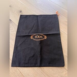 Tod's Black and Orange Logo Dust Bag